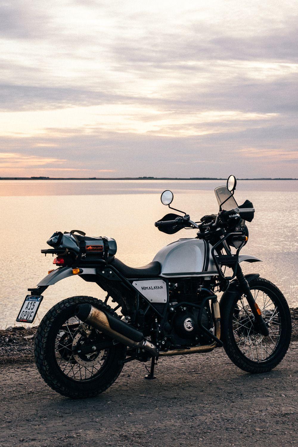 A long-distance motorcycle on an open mountain road